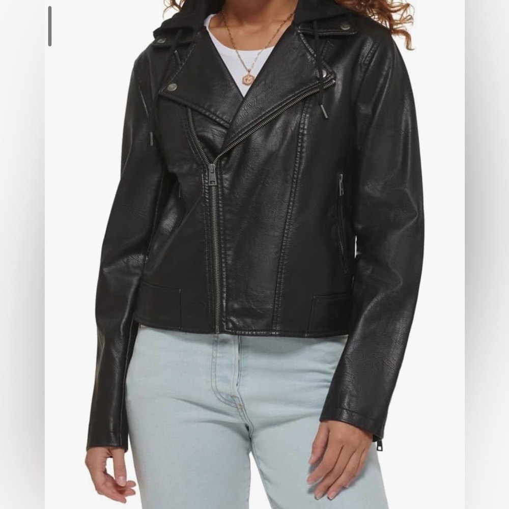 Levi's Women's Black Leather Biker Jacket